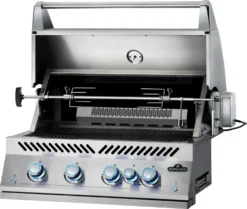 NAPOLEON 700-Series 32", Edelstahl, Einbau, Inkl. Drehspieß -Webe Grill Geschaft BIG32RB Grillhead Ang Open KnobsOff Lit Rotisserie 1