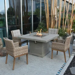 Gardenforma Gas Feuerstelle Birmingham Aus Faserbeton In Betonoptik, Grau