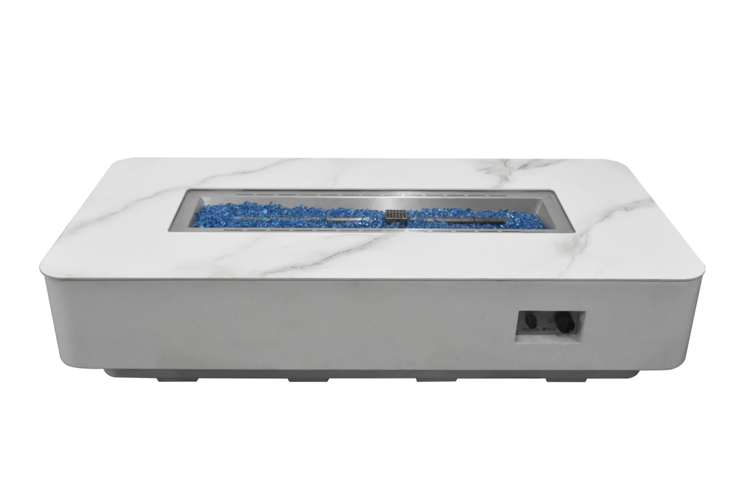 Gas Feuerstelle Athen Marmor-Optik Weiß 3 Gas Feuerstelle Athen Marmor-Optik Weiß – Bild 3