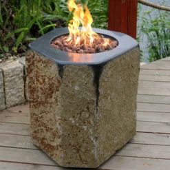 Gardenforma Gas Feuerstelle Derby Aus Basalt Naturstein Schwarz/braun