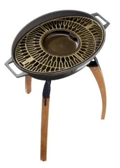 IGNIUM Taran Holzkohle Grill Classic -Webe Grill Geschaft ignium grill freisteller total gross seitlich oben gitter pfanne 01