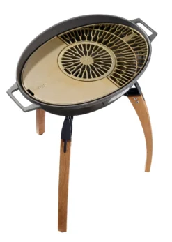 IGNIUM Taran Holzkohle Grill Classic -Webe Grill Geschaft ignium grill freisteller total gross seitlich oben platte gitter 01